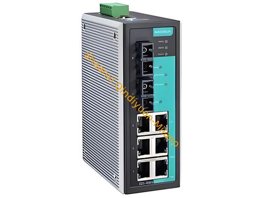MOXA EDS-2005-ELP 5-Port Unmanaged Industrial Ethernet Switch 5-port unmanaged industrial Ethernet switch, plug-and-play, DIN-rail, rugged for harsh environments.