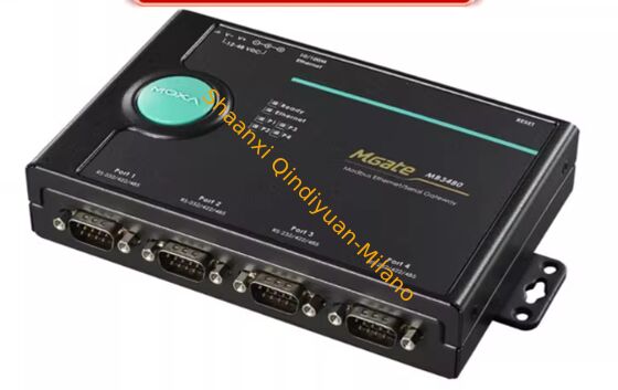 MOXA MGate MB3480 4-port advanced Modbus gateway, RS-232/422/485 to Modbus TCP, supports Modbus RTU/ASCII master and slave modes, with 10/100M Ethernet, for integrating Modbus serial devices into TCP