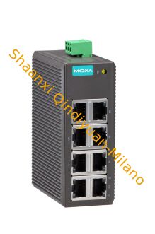 Industrial Ethernet Switch MOXA EDS-208A-S-SC  unmanaged industrial Ethernet switch, 6 x 10/100Base-TX RJ45 + 1 x single-mode fiber SC port, redundant 24V DC, IP30, DIN rail.