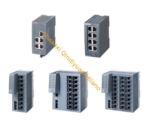 Siemens SCALANCE XB005G Unmanaged Industrial Ethernet Switch 6GK5005-0GA00-1AB2  unmanaged industrial Gigabit Ethernet switch, 5 RJ45 ports, plug-and-play, 24V DC, DIN rail.