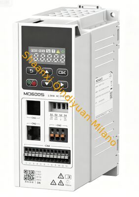 INOVANCE VFD MD600S-2S2R8 2.8 kW, single-phase 220V compact VFD with V/F and sensorless vector control, built-in PID, ideal for pumps, fans, and conveyors.