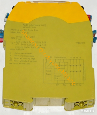 PILZ PNOZ S4 C Safety Relay 24V DC with 3 N/O 1 N/C Contacts and DIN Rail Mount