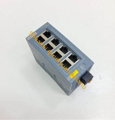 Siemens SCALANCE XB008 Unmanaged Industrial Ethernet Switch 6GK5008-0BA10-1AB2 unmanaged industrial Ethernet switch, 8 RJ45 ports, plug-and-play, 24V DC, DIN rail.