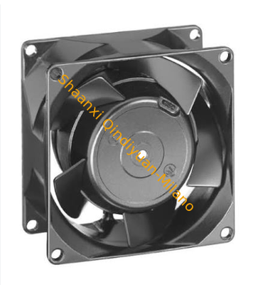 ebm-papst 8560N AC axial, 230V, 80×80×38mm, 2600RPM, 27.7W, 47dBA, ball bearing, IP20. Low-noise choice for noise-sensitive environments.