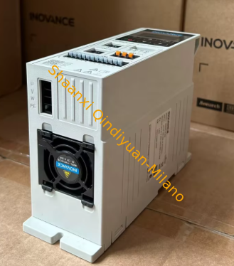 INOVANCE MD600S-4T9R5B 9.5 kW, three-phase 380V compact VFD with built-in braking unit, V/F and sensorless vector control, built-in PID, ideal for pumps, fans, and conveyors.