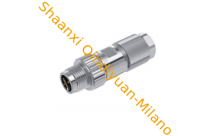 Shielded M12-A04-FP 4 Pin Male Panel Mount M12 Circular Connectors Solder Plug