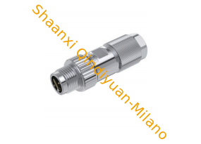 Waterproof M12-A04-FP Male Panel Mount Solder Plug Shielded M12 Circular Connectors